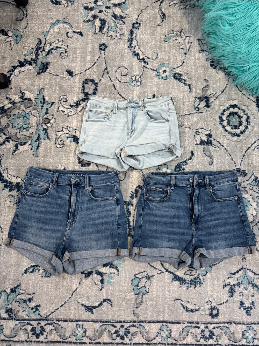 NWOT Bundle - 3 Pairs Denim Jean Shorts - Light and Dark Blue Washes, no pilling